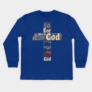 Easter cross, word cloud Kids Long Sleeve T-Shirt